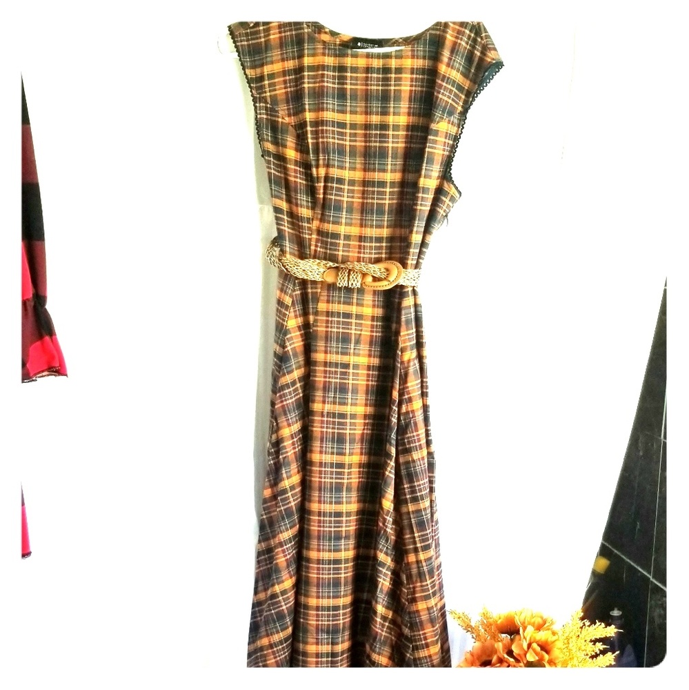 Plaid Midi Dress by Collectif